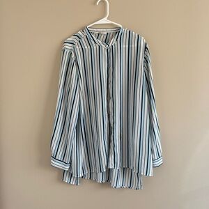 Striped Button-Up Blouse